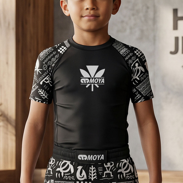 MOHI KOA BLACK KIDS SS RASH GUARD