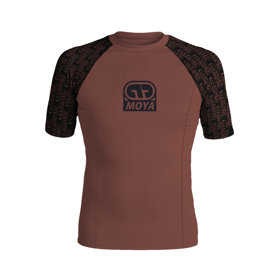 25 BROWN SS RASH GUARD