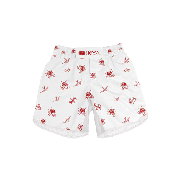 LOVE X HATE WHITE TRAINING SHORTS